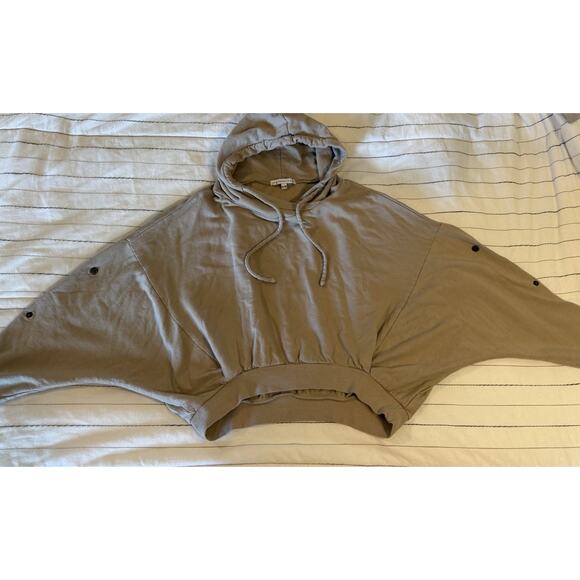 Young Fabulous & Broke YFB Taupe Tan Raissa Slouchy Pullover Hoodie Sweatsht S/M - Picture 2 of 5